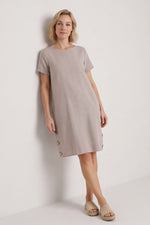 Joyce Button Linen Dress Mocha Mocha - Joyce Button Linen Dress Mocha – image 1 of 6