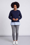 Gail Layer Detail Top Navy – image 1 of 6