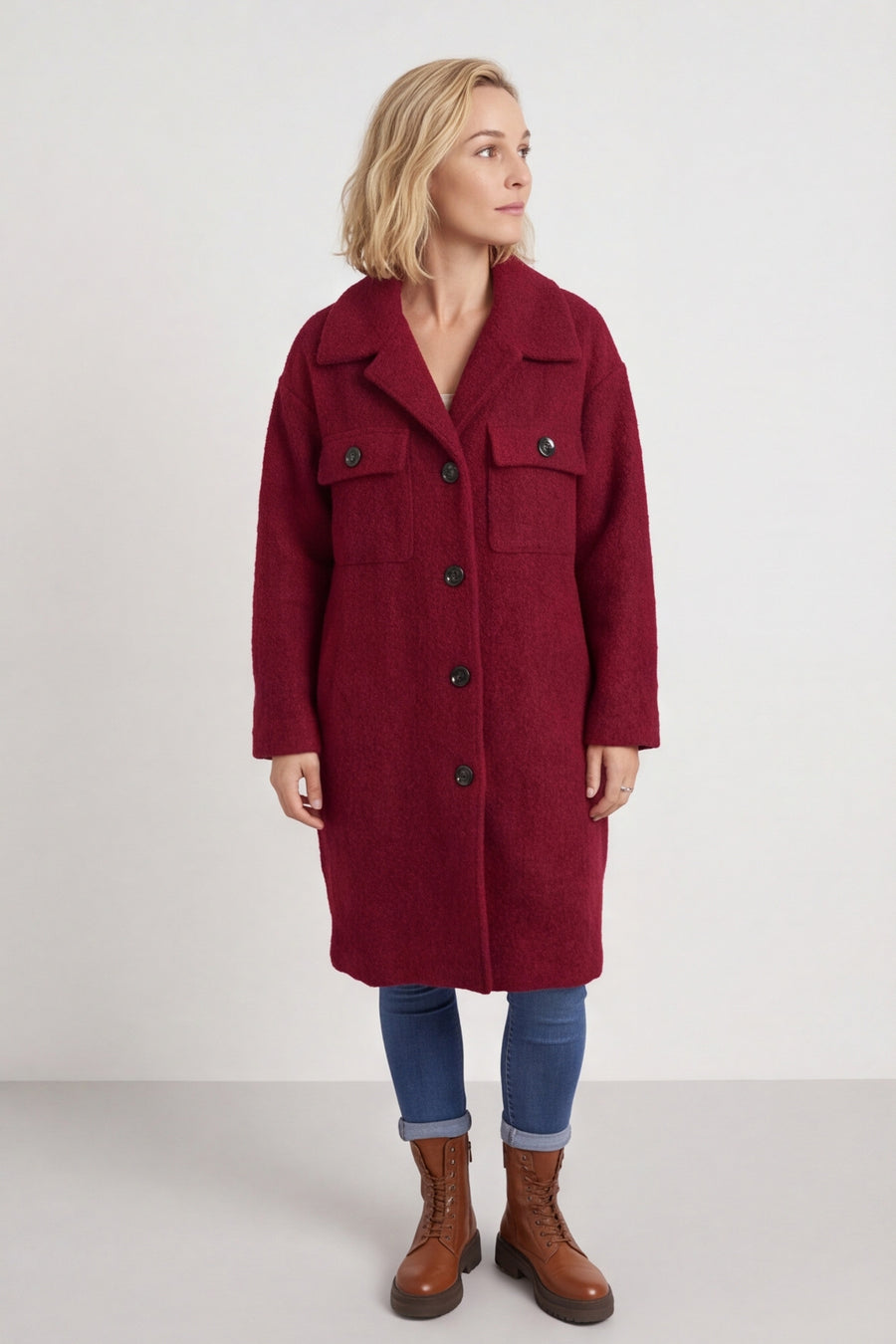 Chrysanta Coat Wine – image 1 of 6
