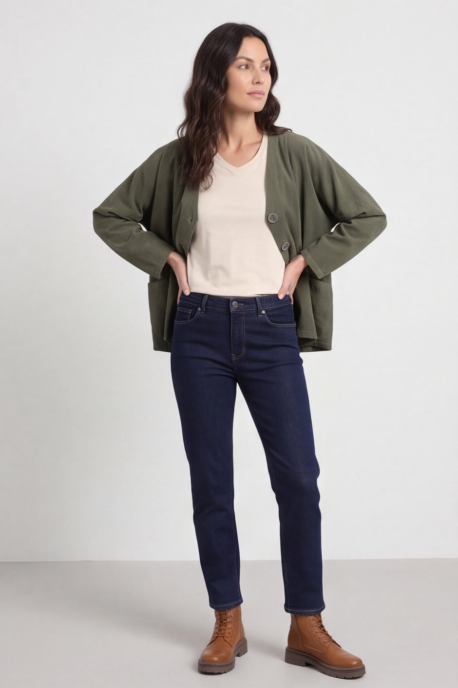 Kristen Needlecord Jacket Khaki – image 1 of 6