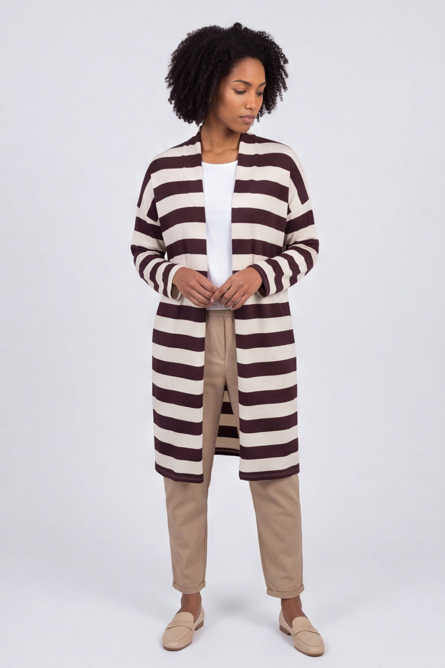 Lizzie Stripped Longline Cardigan – image 1 of 6