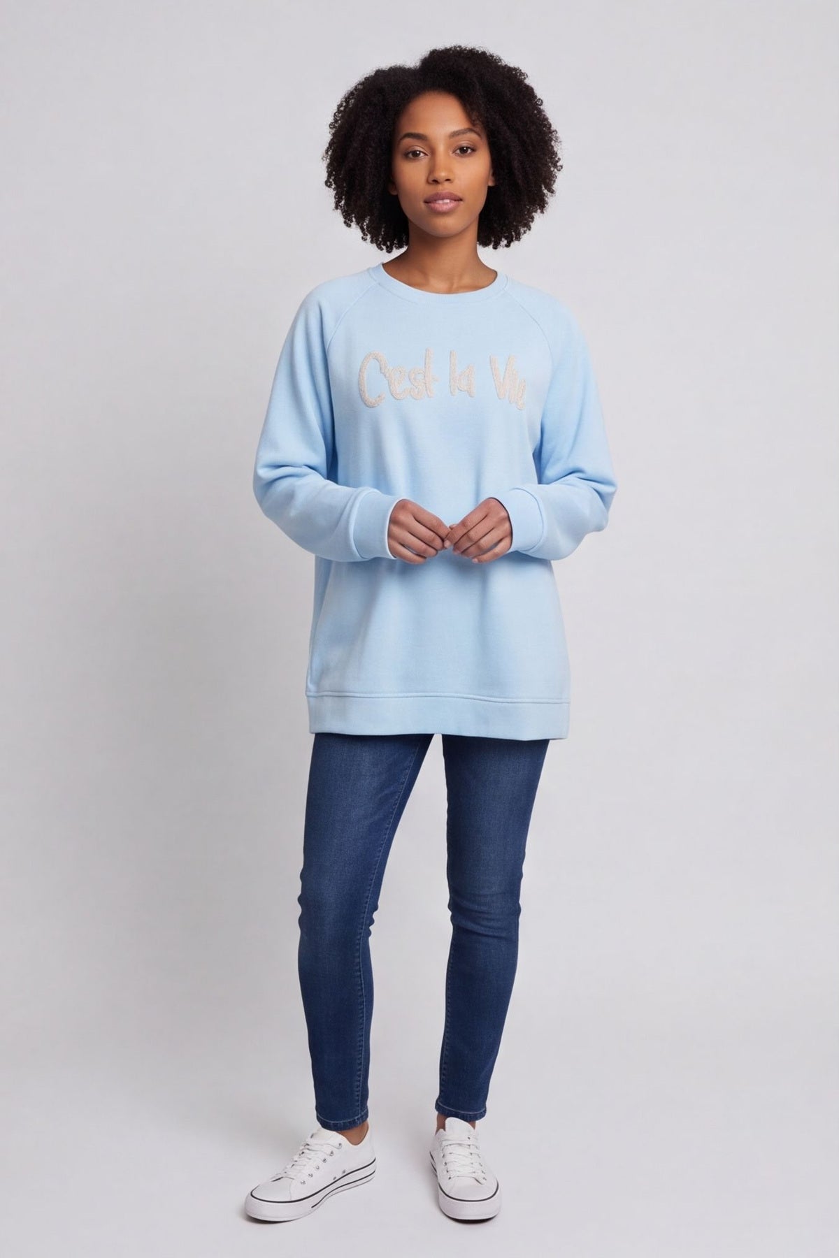 C'est La Vie Sweatshirt Light Blue – image 1 of 6