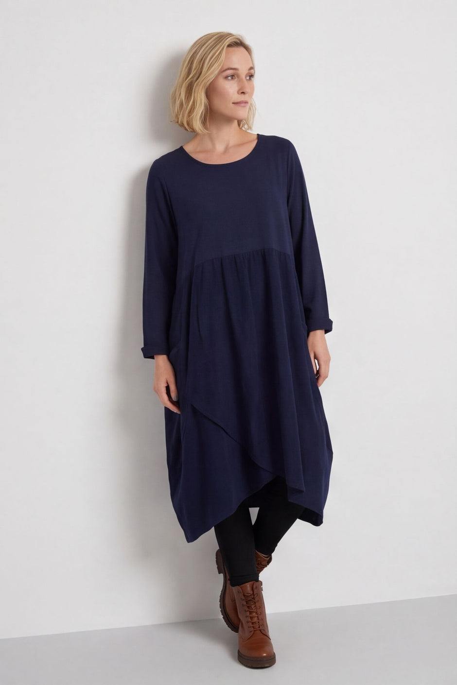 Regana Cotton Dress Navy – image 1 of 3