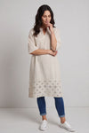 Gabrielle Embroidered Linen Dress Stone – image 1 of 6