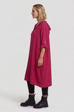 Viviette Hooded Tunic Hot Pink Hot Pink - Viviette Hooded Tunic Hot Pink – image 1 of 5