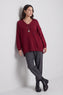 Josephine V-Neck Knitted Jumper Wine – image 1 of 5