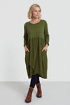 Regana Cotton Dress Olive – image 1 of 5