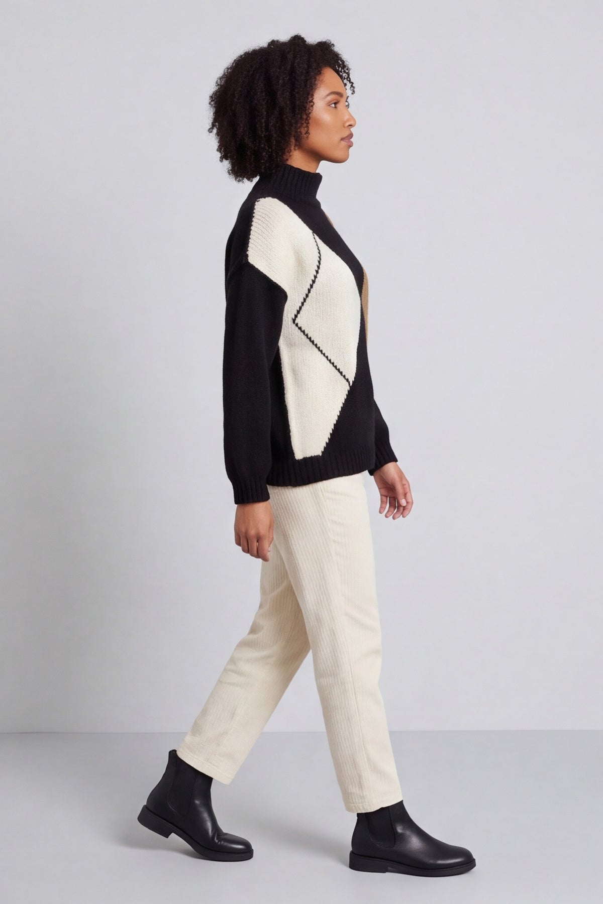 Rodina Argyle Knitted Jumper Black – image 1 of 6