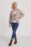 Merlyn Stripe Tie Knitted Cardigan Khaki – image 1 of 6