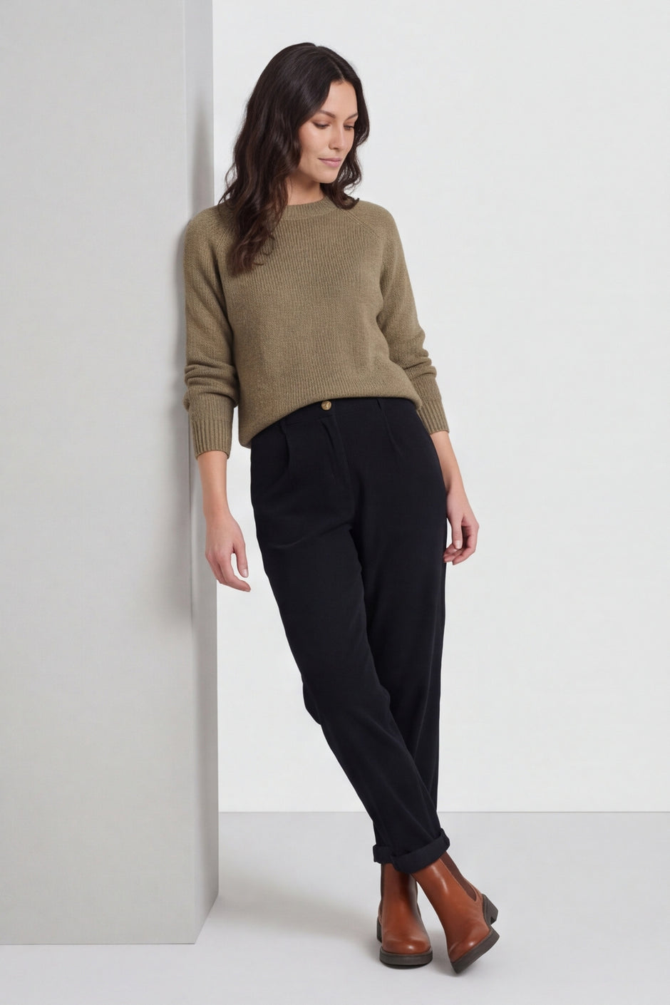 Carmella Needlecord Trousers Black – image 1 of 6
