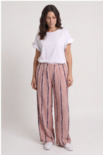 Chelle Stripe Linen Trousers Pink Pink - Chelle Stripe Linen Trousers Pink – image 1 of 4