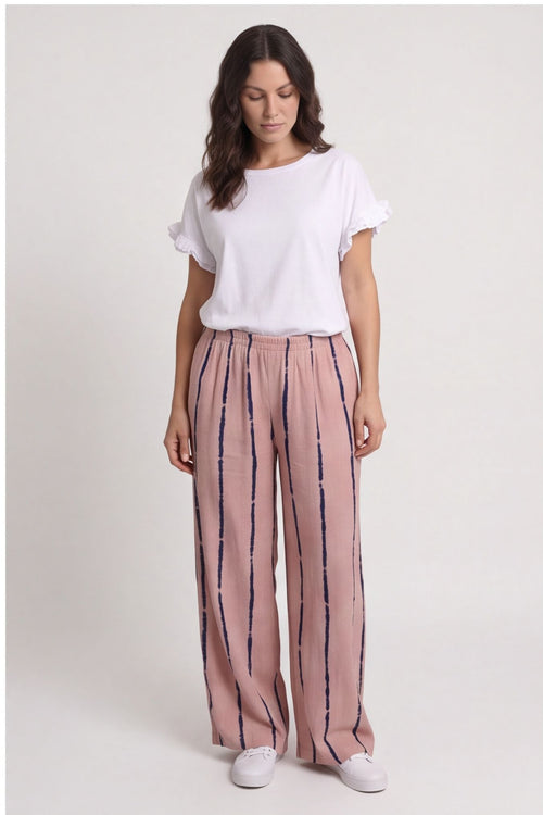 Chelle Stripe Linen Trousers Pink – image 1 of 4