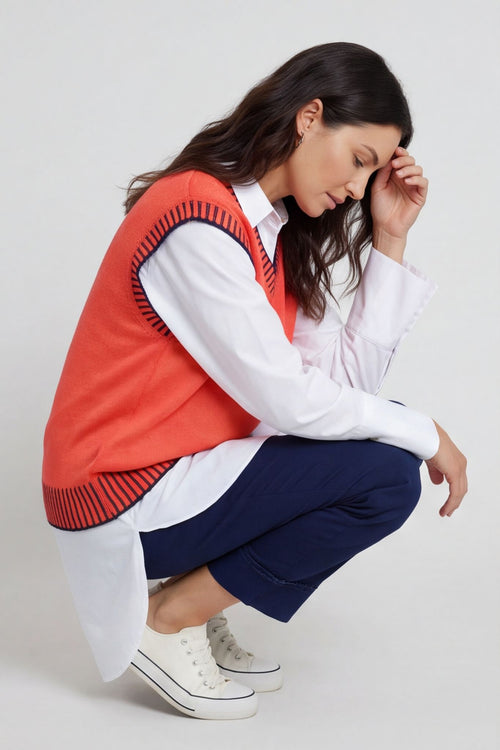 Jovita Fine Knit Tank Top Orange – image 1 of 6