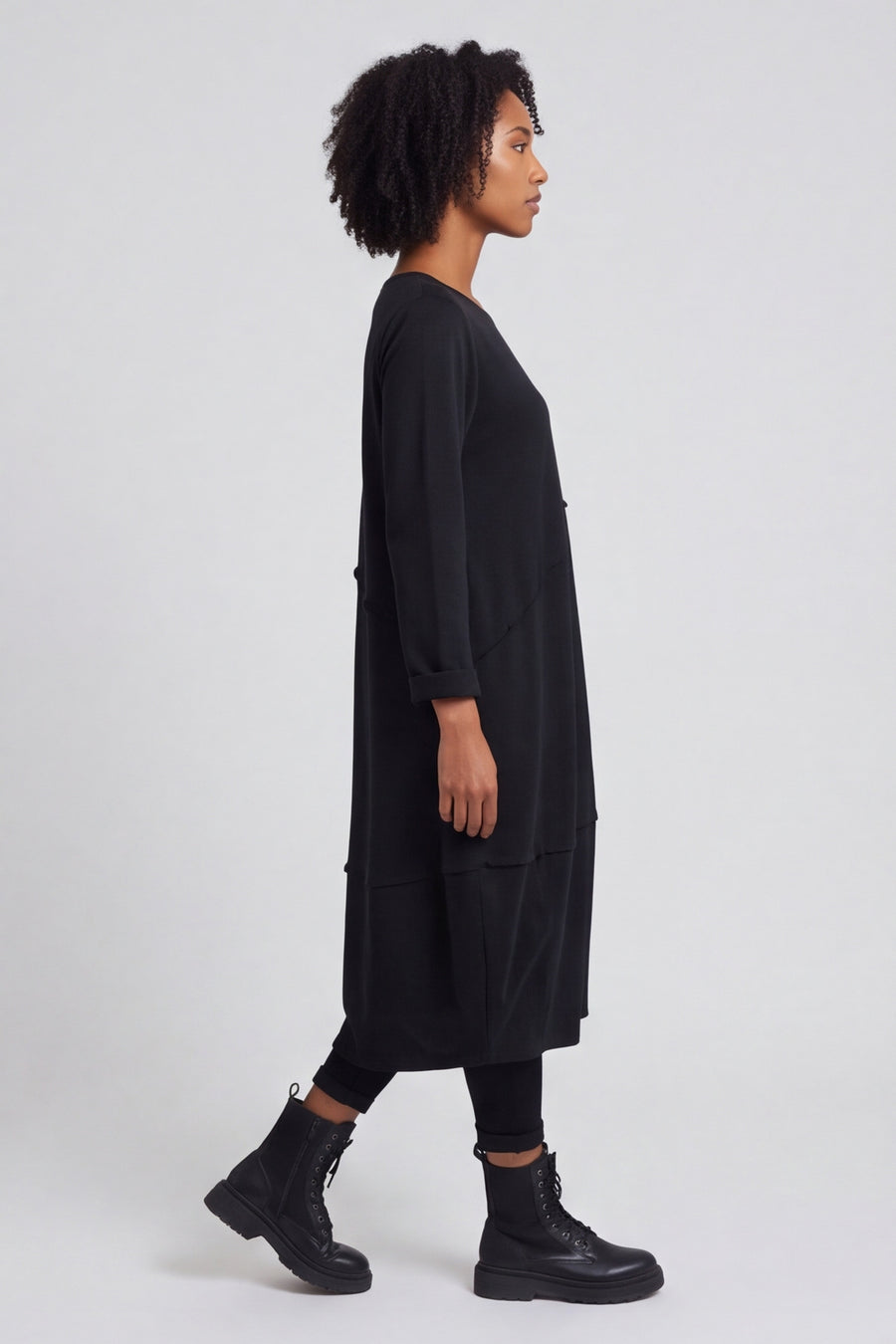 Minnie Seam Detail Cotton Tunic Black – image 1 of 6