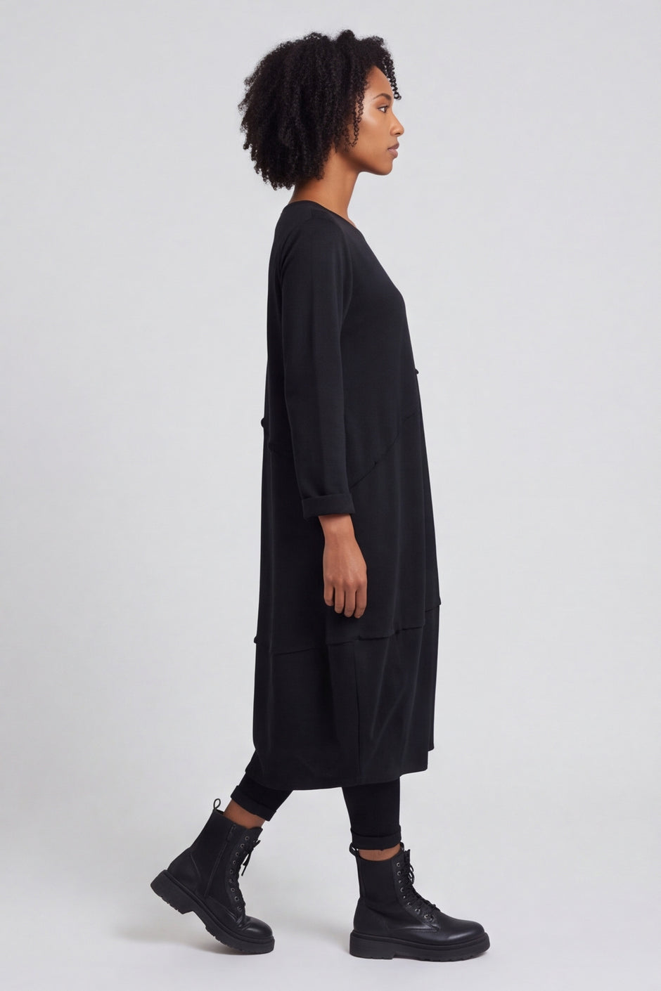 Minnie Seam Detail Cotton Tunic Black – image 1 of 6