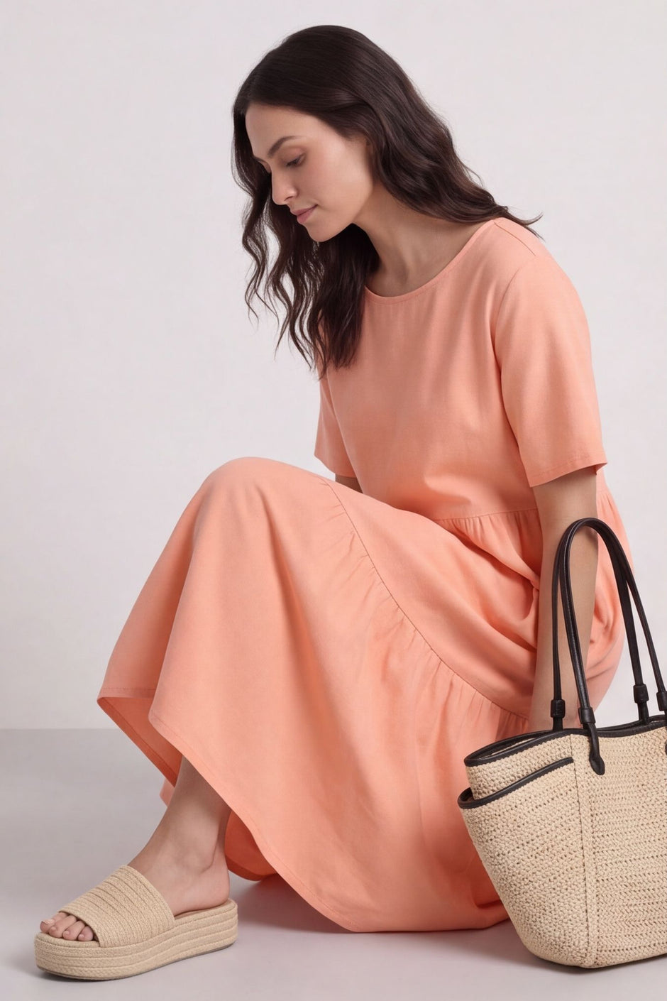 Nova Linen Dress Orange – image 1 of 6