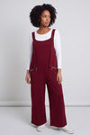 Kinley Pocket Cotton Jumpsuit Wine – image 1 of 5