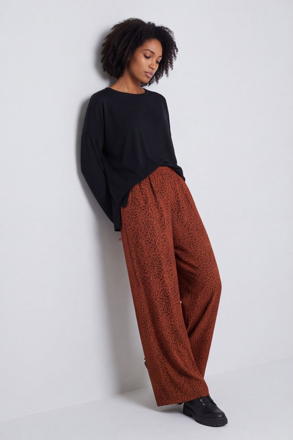 Sidonie Leopard Needlecord Trousers Burnt Orange – image 1 of 4