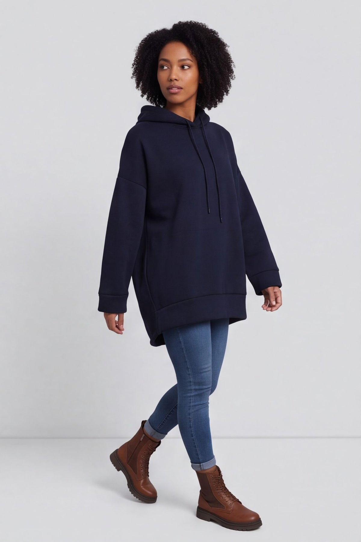 Jaylen Hooded Cotton Top Navy – image 1 of 6