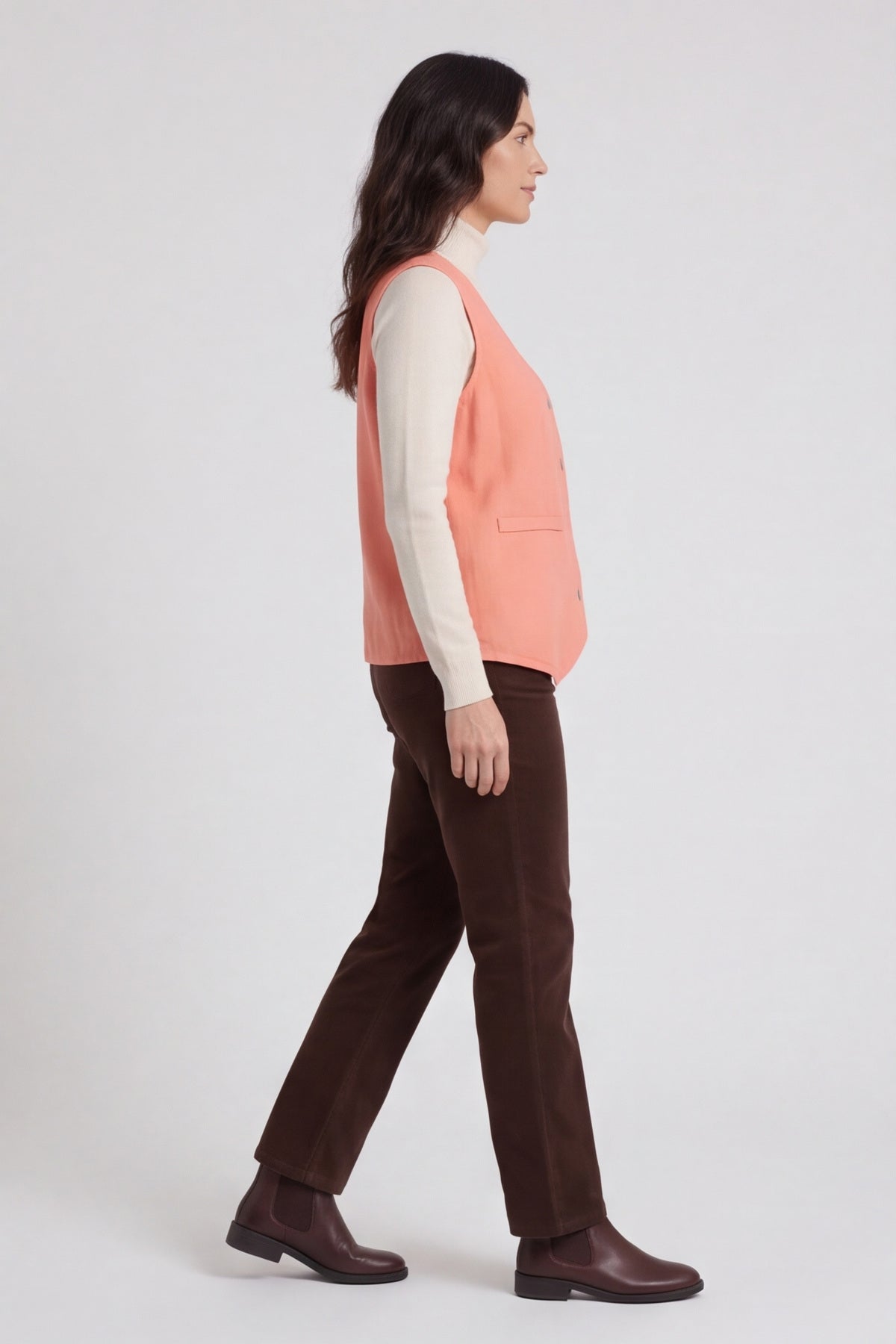 Maryam Linen Waistcoat Orange – image 1 of 3