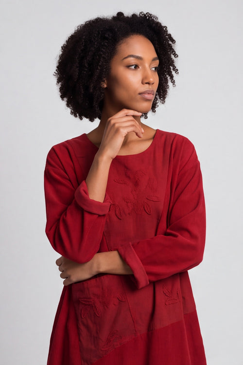 Laurie Needlecord Dress Red – image 1 of 6
