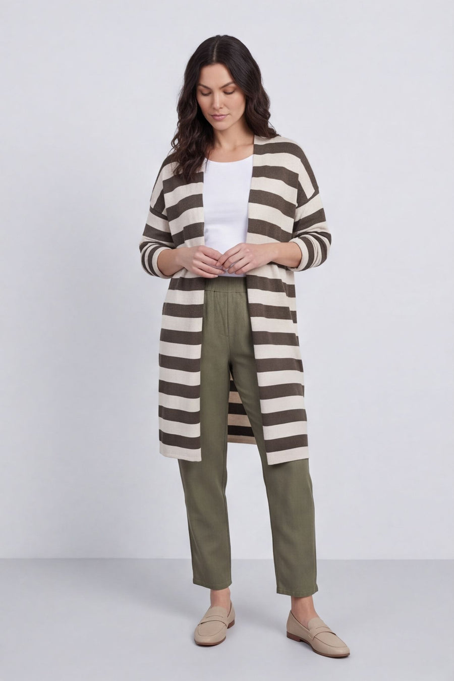 Lizzie Stripped Longline Cardigan – image 1 of 6