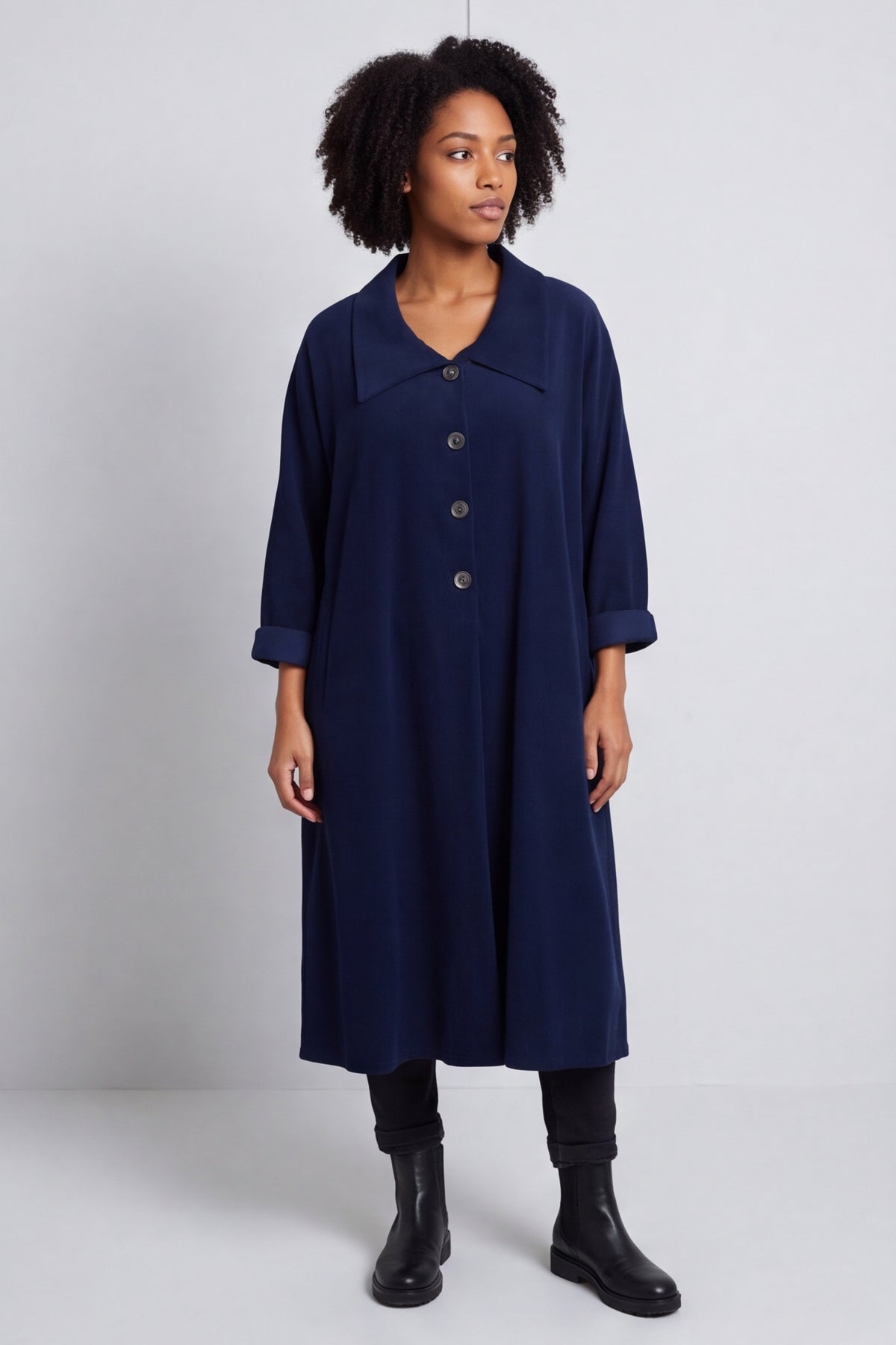Amina Needlecord Dress Navy – image 1 of 6