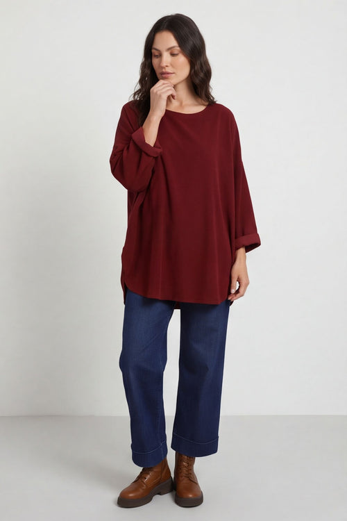 Selene Needlecord Pocket Top Wine – image 1 of 5