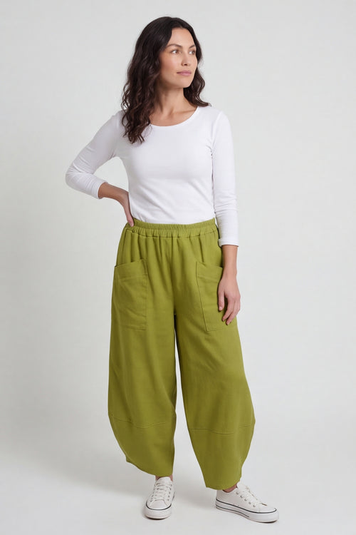 Jerilyn Cotton Trousers Olive – image 1 of 6