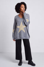 Paige Star Knitted Jumper Mid Grey Mid Grey - Paige Star Knitted Jumper Mid Grey – image 1 of 6