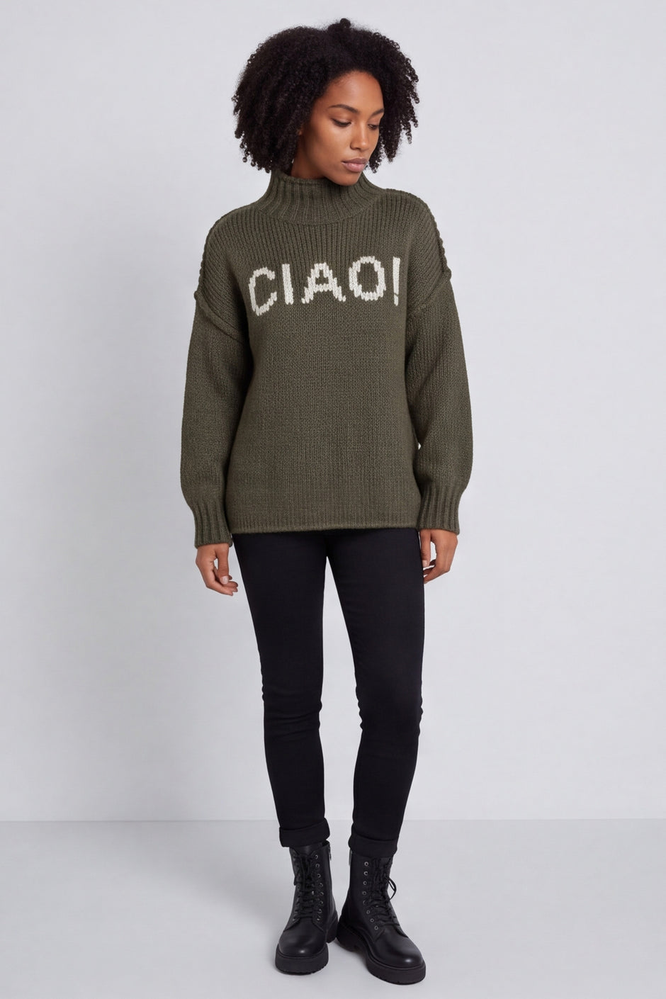 Ciao Knitted Jumper Khaki – image 1 of 6
