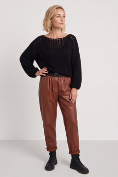 Hilary Wet Look Trousers Nutmeg – image 1 of 6