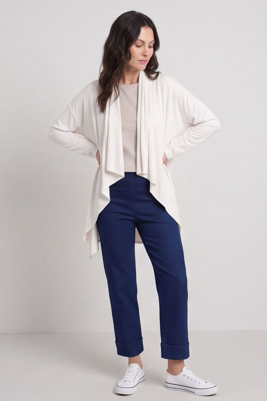 Regan Waterfall Cardigan Stone – image 1 of 4