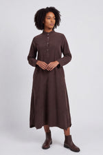 Ruby Needlecord Button Dress Cocoa - Ruby Needlecord Button Dress – image 1 of 6