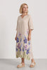 Lyla Floral Linen Dress Stone – image 1 of 6