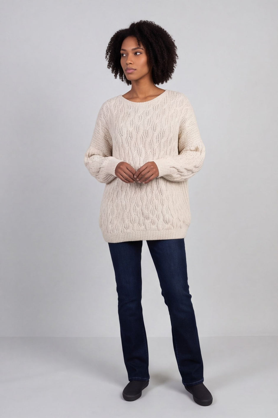 Tamsin Knitted Jumper Stone – image 1 of 6