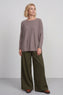 Trish Wide Leg Cotton Trousers Khaki – image 1 of 6