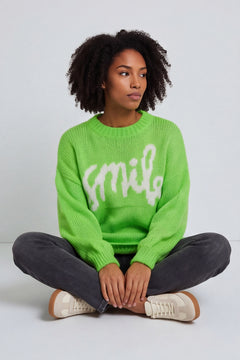 Smile Knitted Jumper Green – image 1 of 6