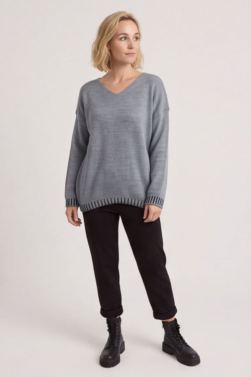 Harper Knitted Jumper Mid Grey – image 1 of 6