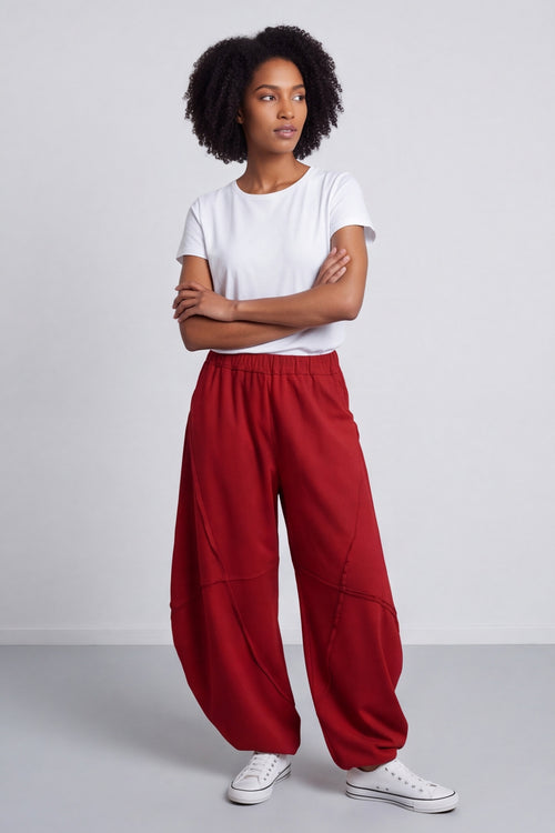 Deana Cotton Trousers Red – image 1 of 3