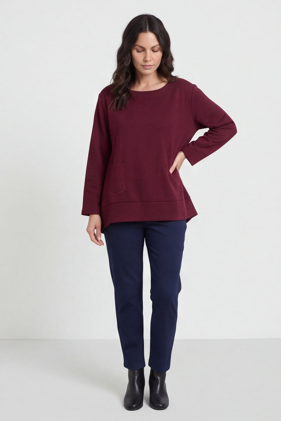 Codie Wool Top Wine – image 1 of 5