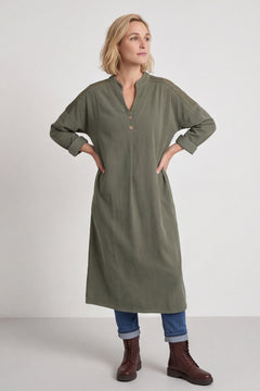 Terrie Needlecord Dress Khaki – image 1 of 6