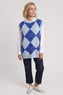 Theresa Argyle Knitted Vest Blue – image 1 of 4