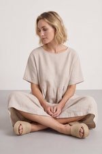 Zouch Linen Cap Sleeve Dress Stone - Zouch Linen Cap Sleeve Dress – image 1 of 6