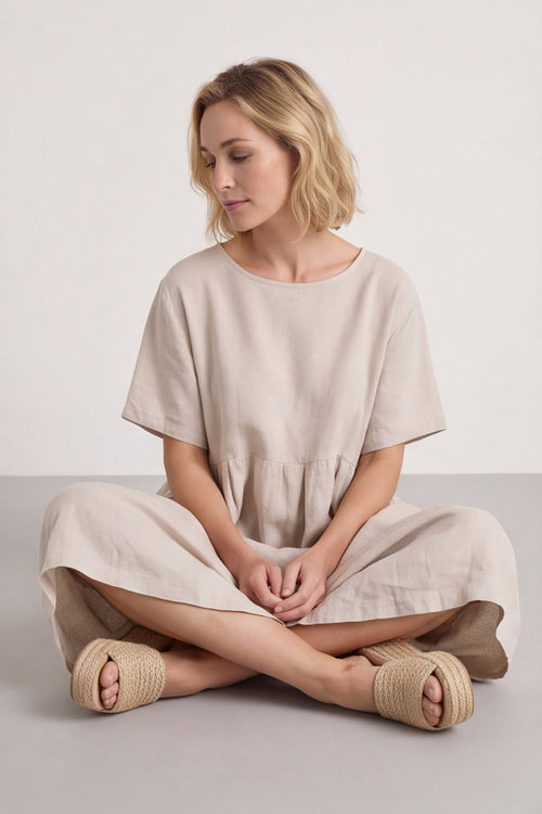 Zouch Linen Cap Sleeve Dress – image 1 of 6