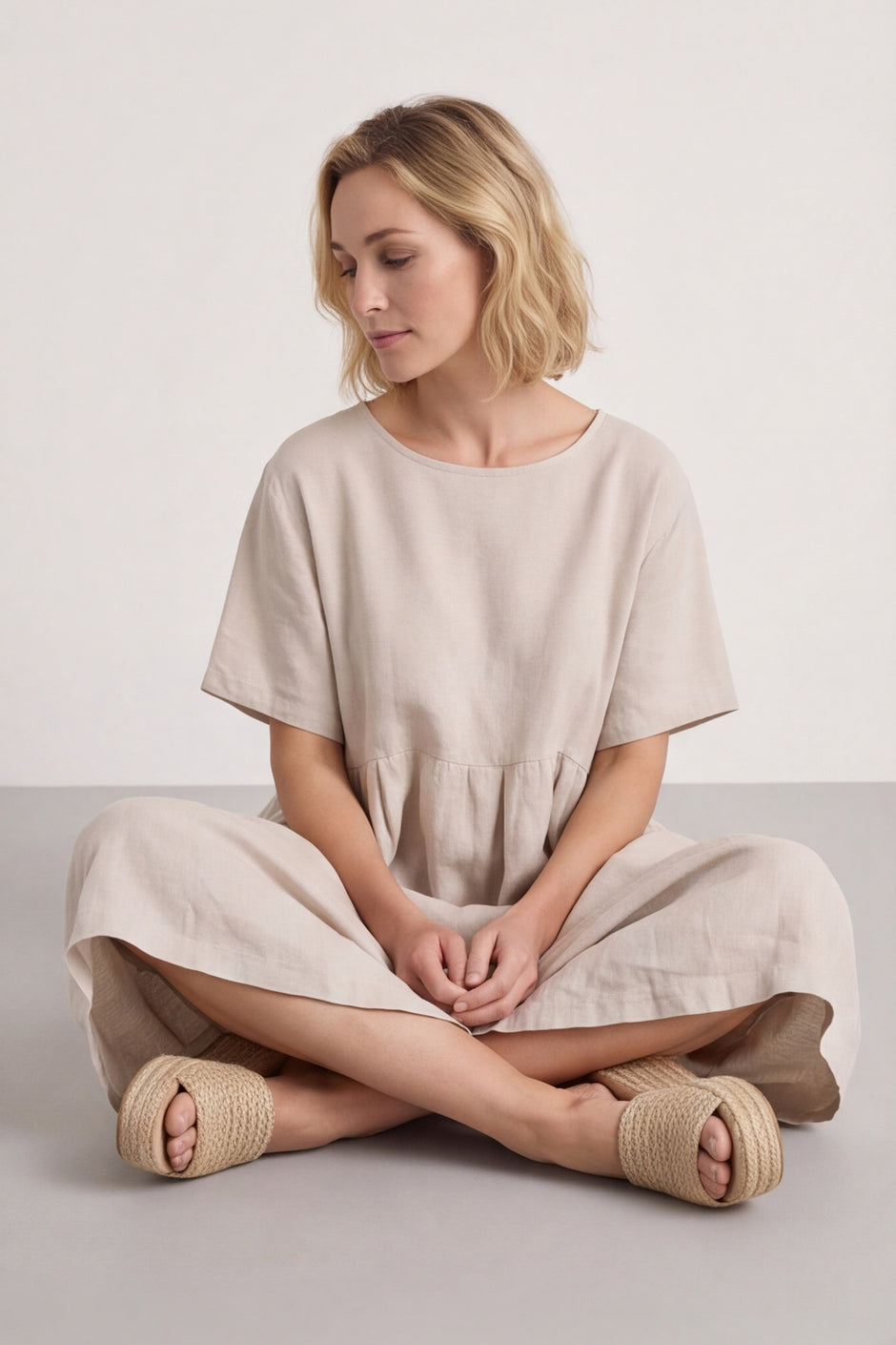 Zouch Linen Cap Sleeve Dress – image 1 of 6