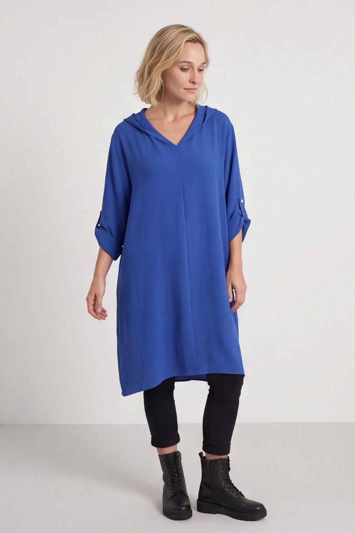 Viviette Hooded Tunic Cobalt – image 1 of 4