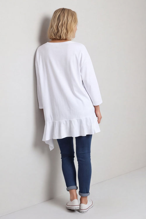 Carey Frill Cotton Top White – image 1 of 5