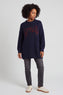 Smile Knitted Jumper Navy – image 1 of 5