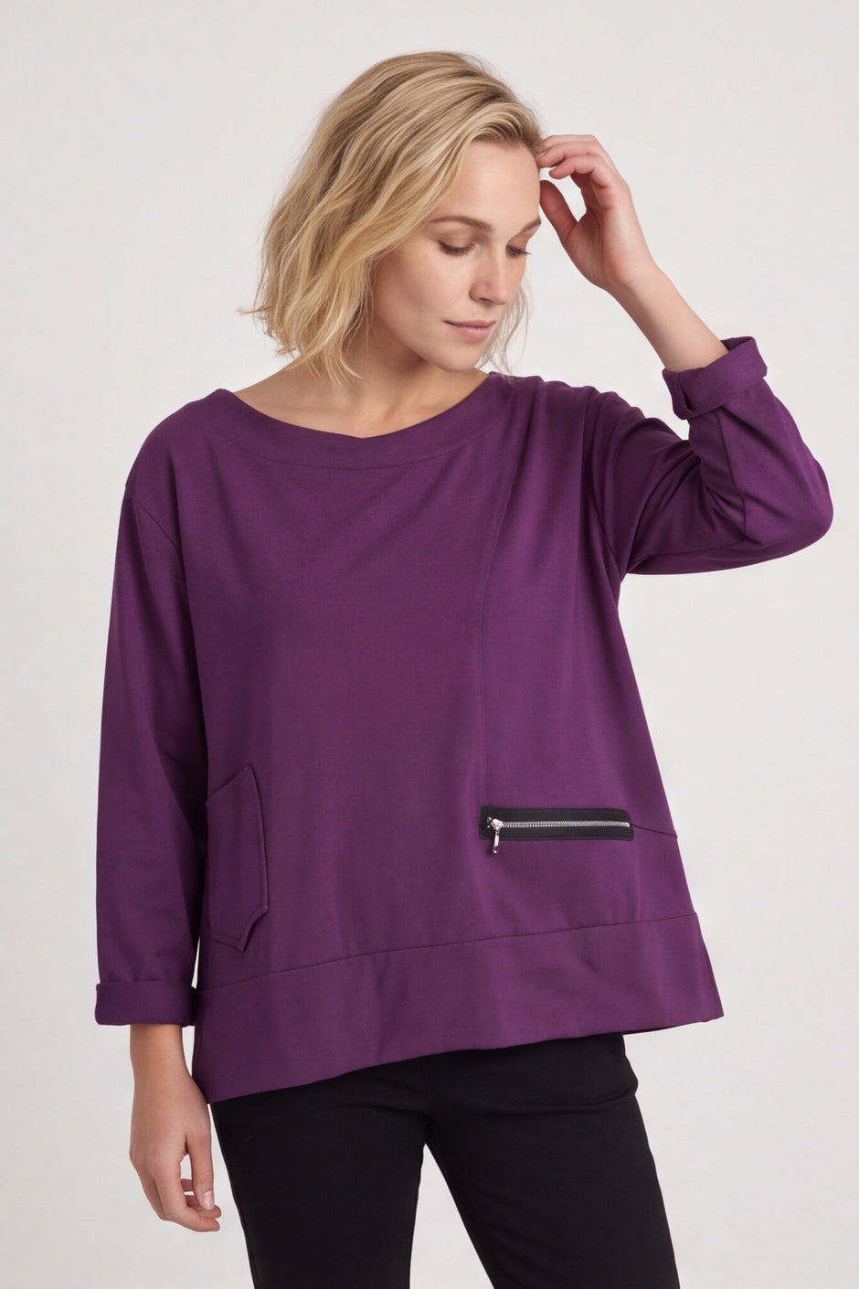 Laurissa Cotton Top Purple – image 1 of 4